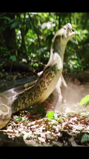 Python Strikes Monkey – Jungle Battle #snake #animals #wildlife #ai #snakefight #trending