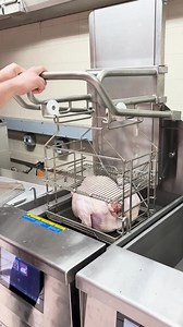 Having some fun with our ROV Rack Fryer! It truly is the best way to cook fresh, bone-in product. Have you ever seen a turkey fried like this? 🌲 🍗 Happy Holidays from the team at Pitco! | Pitco