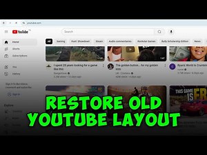How to Restore Old YouTube Layout - (2 Methods)