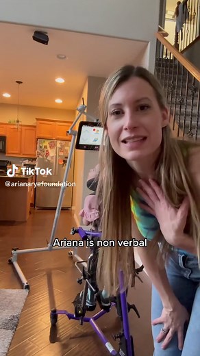 This is the Tobii Dynavox, a seeing eye gaze device. It tracks her eye gaze and gives her the ability to make choice and communicate #vegas #lasvegas #disability