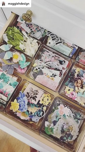 74 reactions · 3 comments | @maggiehdesign has the sweetest Paper Crafting Storage & Organization for her washi tape, paper flowers, ephemera packs and embellishments!!  What a wonderful idea to be able to pull open a drawer and take out the individual containers!✨ #papercrafting #craftroom #craftroomorganization #craftroomstorage #scrapbooking | Creative Scrapbooker Magazine | Facebook
