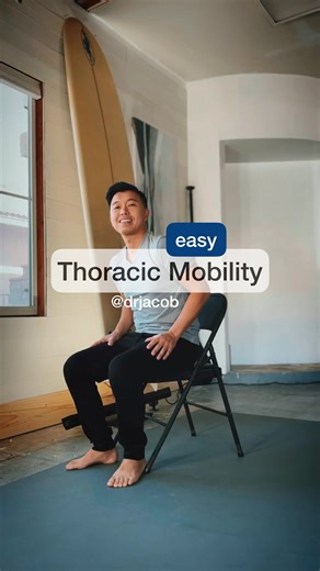 80K views · 3.1K reactions | Easy thoracic mobilityHere is an option to try using a chair. Let’s get in 10 on each side, twice today. Thoracic mobility doesn’t have to be some fancy instagram-worthy exercise. This one does the trick and feels great! Keep that spine healthy!#healthyspine #healthybody #wellness #movementmadebetter joggers: Grunt Style | Dr. Jacob | Facebook