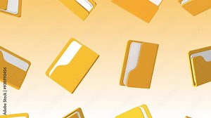 3D Folder Icons Falling Animation. File Icon 3D. Files and Folders Icon. 4K