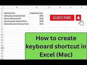 How to create keyboard shortcut in Excel (Mac)