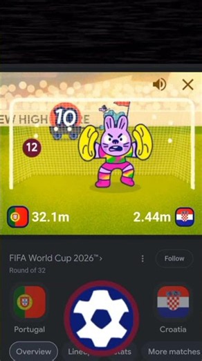 Can You Beat My Score? ⚽ Portugal vs Croatia Google Doodle Game! #shorts #youtubeshorts #gaming #fyp