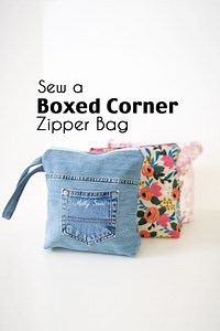 Sew a Flat Bottom Zip Bag - Boxed Corners