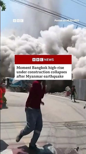 Bangkok high-rise under construction collapses after Myanmar earthquake. #Shorts