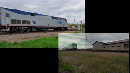 2 views of Amtrak Empire builder at Sturtevant, WI #trainvideo #railroad #fblifestyle | StormySky Rail Productions