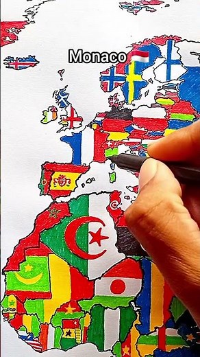 Draw Flag Map of Monaco 🇲🇨 #monaco