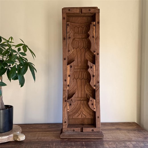 Antique Cement Mold 27" With Stand, Vintage Wooden Concrete Mold, Console Decor - Etsy