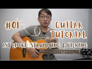 Guitar lesson for beginner, 1st chord and how to strumming & picking | by Teguh MC