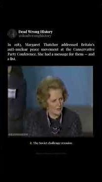Margaret Thatcher's Response to the Peace Movement | 1983 Conservative Conference #Shorts