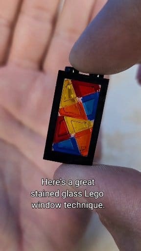 Quick video to show how to make Lego stained glass using trans clear cheese wedge pieces. #lego #window #stainedglass | Bevins Bricks