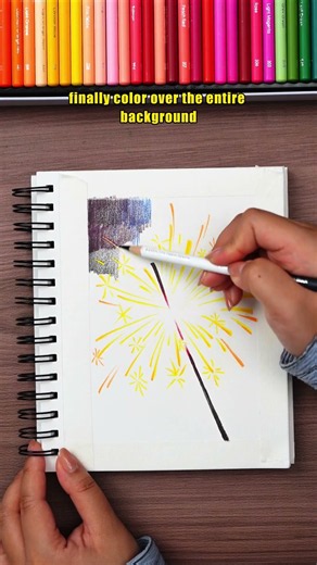 How to draw perfect fireworks✨ #art #myartistlife #painting #coloredpencils #arttutorial #drawing