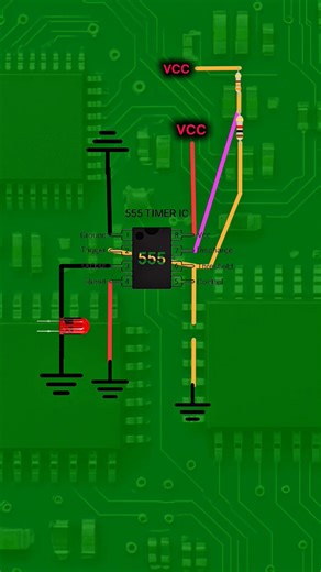 555 IC Simple LED Flasher 🔥 | Easy Electronics Circuit #diyelectronics #shorts #555ic #electronics