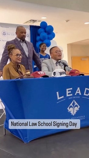 Check out students in Dillard University’s Legal Education Advancing Diversity Program revealing the law schools they plan to attend via a “sports signing day-like” event! 💙 Congrats to Trinity Alexander ‘23, DeAndré K. Bell II ‘23, Spencer Jones ‘23, Valesha Rhodes ‘23, Jaylah Richie ‘23, Chasity Washington ‘23, Paulina Webber ‘23 & Alexis Whittaker ‘23. | 📽: @dillarduniversity Repost: hbcualum #myDU #DillardUniversity #FutureLawyers #hbcuconnect | HBCU CONNECT