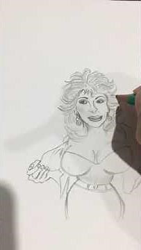 Dolly Parton (Cartoon) Portrait/ drawing by Fernando Rivas Mejias