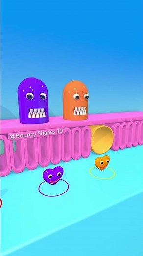 Pac-Man Enters the Cute Monster Wo 💖💖💖#animation #cube #shortvideo