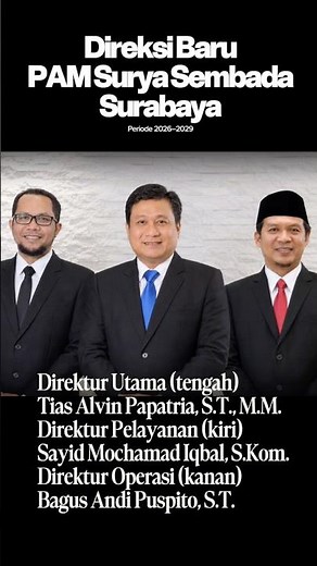 RESMI! Tiga Direksi Baru PDAM Surya Sembada Surabaya Ditetapkan, Dilantik Pekan Ini