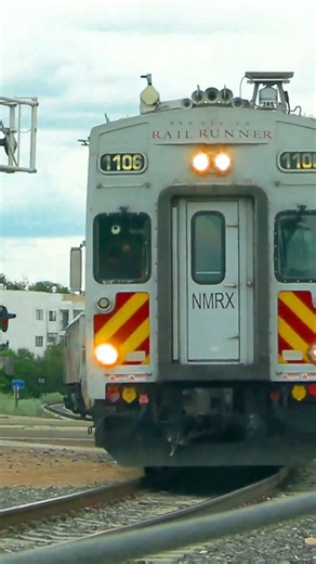 New Mexico Rail Runner Express Rounds an S Curve in Santa Fe, July 2025