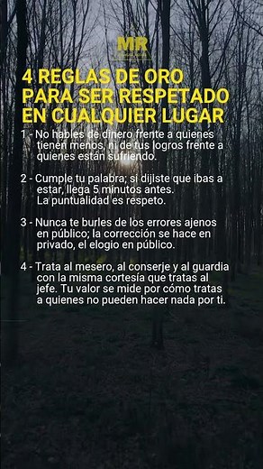 4 Reglas de Oro para Ser Respetado en Cualquier Lugar #mentalidad #desarrollopersonal #exito