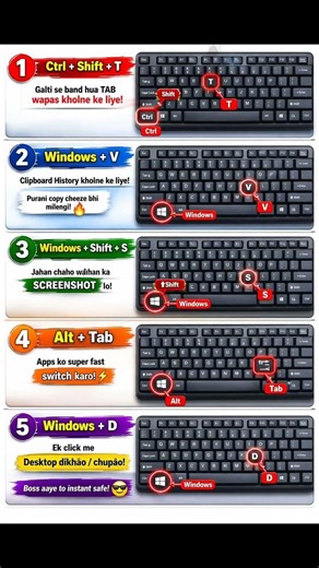 👉 “5 Secret Keyboard Shortcuts 🔥 90% लोग नहीं जानते | Computer Tricks 2026”