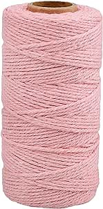jijAcraft Pink Twine String, 328 Feet Valentine's Day Bakers Twine String, 2MM Heavy Duty Packing String for Valentine's Day DIY Crafts, Present Decoration, Gift Wrapping, Craft Wrapping