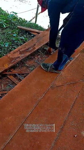 Manual Steel Rod Anchoring into Wooden Boards | Simple Wood Construction Technique