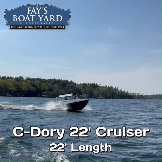 Explore C-Dory Boats at Fay’s Boat Yard – Your Trusted New Hampshire Dealer Built in the Pacific Northwest, C‑Dory Boats combine lightweight construction with seaworthy dory-style hulls—offering stability, shallow draft access, and trailerable convenience. Each model features a fully enclosed cabin, spacious V-berth, and practical layouts that maximize usability without sacrificing style. These boats are designed for serious boaters who value durability, fuel economy, and low-maintenance ownersh