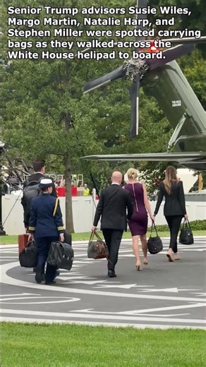 Natalie Harp, Margo Martin, Stephen Miller, Susie Wiles walked across the White House helipad ❤️