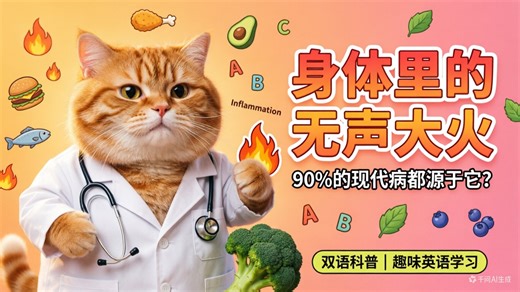 【双语科普】身体里的“无声大火”🔥：90%的现代病都源于它？| 趣味英语学习