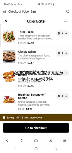 Active Uber Eats promo code for February 2026 #ubereats #foodtok #trending