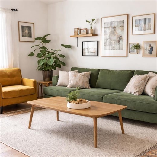 Rectangle Solid Oak Coffee Table: Mid Century Wood Low Narrow Table - Etsy