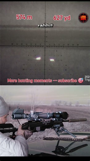 🐇 574 m (627 yd) 🌙 Long-Range Rabbit Hit — Thermal Precision Shot | 6.5 Cal