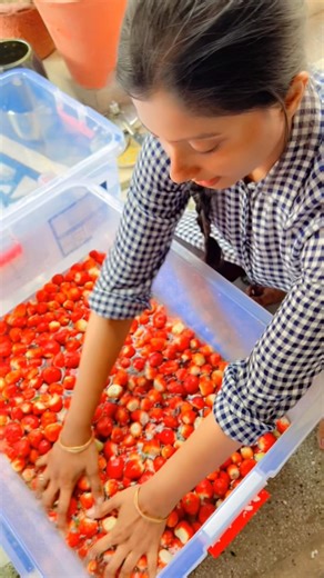 Cleaning and storing strawberries #shorts #strawberry