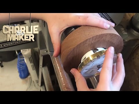 How to add a small clock into a piece of wood - woodturning