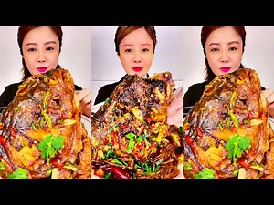 Eating Spicy Big Fish Fry Mukbang | Whole Fish Head Curry | ASMR Eating Sounds