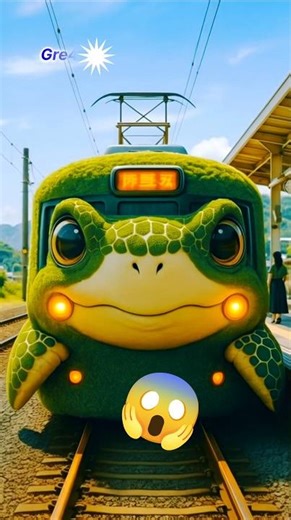 Unbelievable Frog Themed Train 🎀 Dekhi Hai Kabhi? #train #travel #frog #cute #funny #subway #keroppi