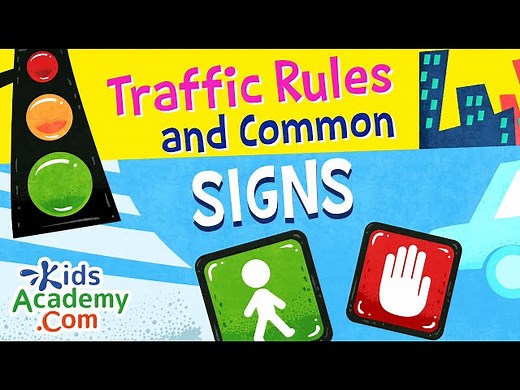 Traffic and Common Signs. Teaching Children About Road Safety and Signs. Kids Academy - Videos For Kids