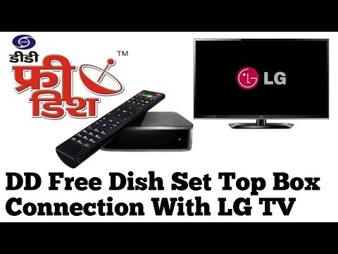 DD Free Set Top Box Connection With LG 24 inch TV // LG 24 inch TV Connection With DD Free Dish