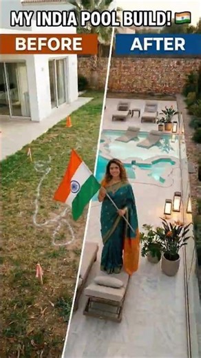 We Built a Luxury Swimming Pool in the Shape of India 🇮🇳 | Backyard Transformation #shorts