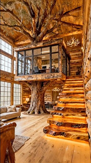 Absolutely loving this treehouse office loft! 😱 | Inspiring Designs