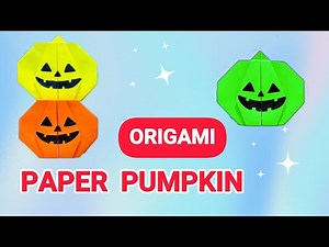 Origami Halloween Pumpkin 🎃 | Easy DIY Paper Craft Tutorial | No Glue, No Scissors