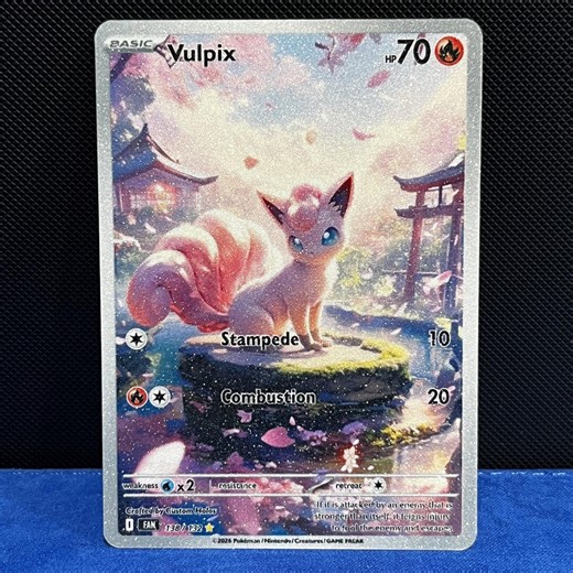 Vulpix Ex Pink (shimmer Texture) Fan Art Card - Pokémon TCG Inspired - Etsy
