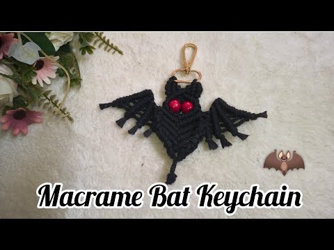 How to make macrame bat keychain🦇Step by step Tutorial for beginners🦇Diy boho halloween #diykeychain