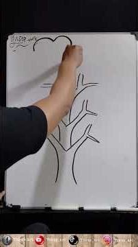 Easy way to draw a tree for kindergarten and elementary school children. "Good luck trying it."