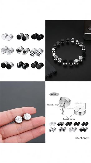 Stainless Steel Stud Earrings, Fashionable Fake Gauge Earrings for Men & Women, Round Cheater Plug Earrings, Faux Gauges Ear Tunnel #earrings #earring #earringstyle #accessorymusthave #nosejewelrycollection #girlsjewellery #adhesiveearrings #fashionaccesories #ezjewelry #fauxpiercings