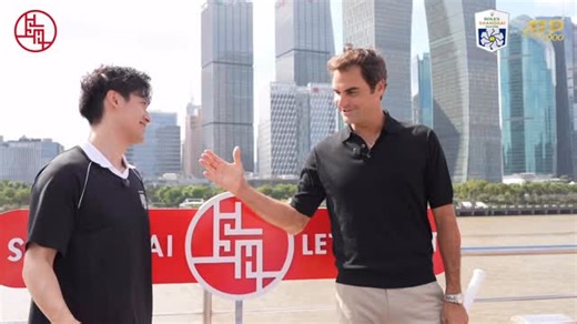 80K views · 178 reactions | During the 2025 Rolex Shanghai Masters, ICON Athlete Roger Federer joined China’s first F1 driver Zhou Guanyu aboard a Huangpu River cruise. Against the backdrop of stunning Shanghai skyline, they played a special tennis match. The excitement of the tournament and the charm of the city came together—SHANGHAI, LET’S MEET! | Rolex Shanghai Masters | Facebook