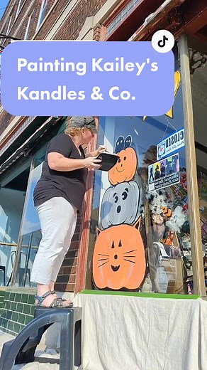 KaileysKandles Storefront Window Painting Timelapse