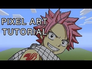 Minecraft Pixel Art Tutorial - Natsu Dragneel Fairy Tail